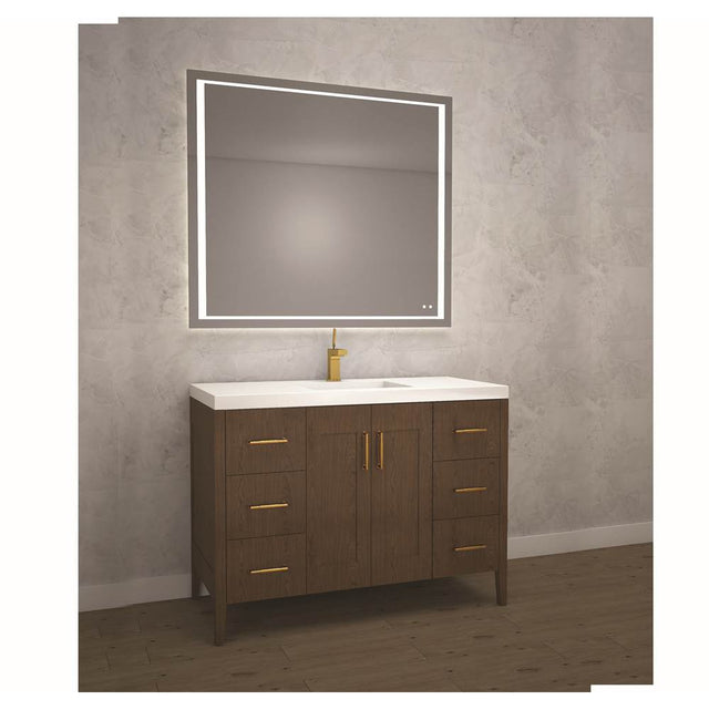 Madeli - Madeli Encore 48C'' Free Standing Vanity Brandy/HW: Polished Chrome(PC) - Brandy With Polished Chrome