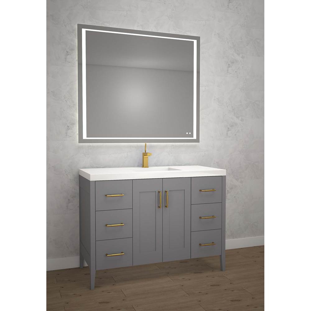 Madeli - Madeli Encore 48C'' Free Standing Vanity Studio Grey/HW: Polished Chrome(PC) - Studio Gray With Polished Chrome