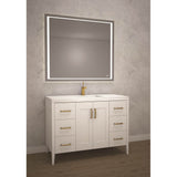 Madeli - Madeli Encore 48C'' Free Standing Vanity White/HW: Brushed Nickel(BN) - White With Brushed Nickel