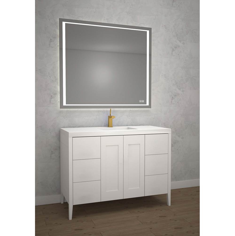 Madeli - Madeli Encore 48C'' Free Standing Vanity White - No Handles - White