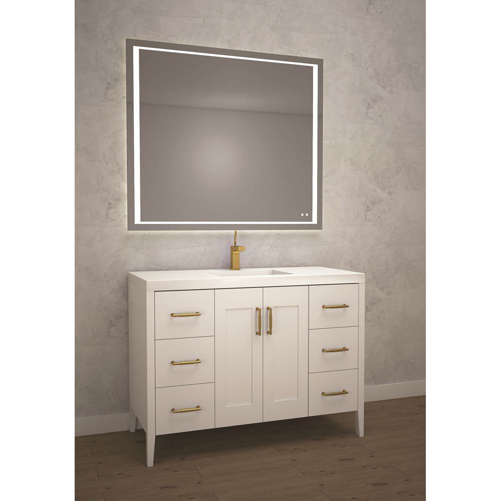 Madeli - Madeli Encore 48C'' Free Standing Vanity White/HW: Polished Chrome(PC) - White With Polished Chrome