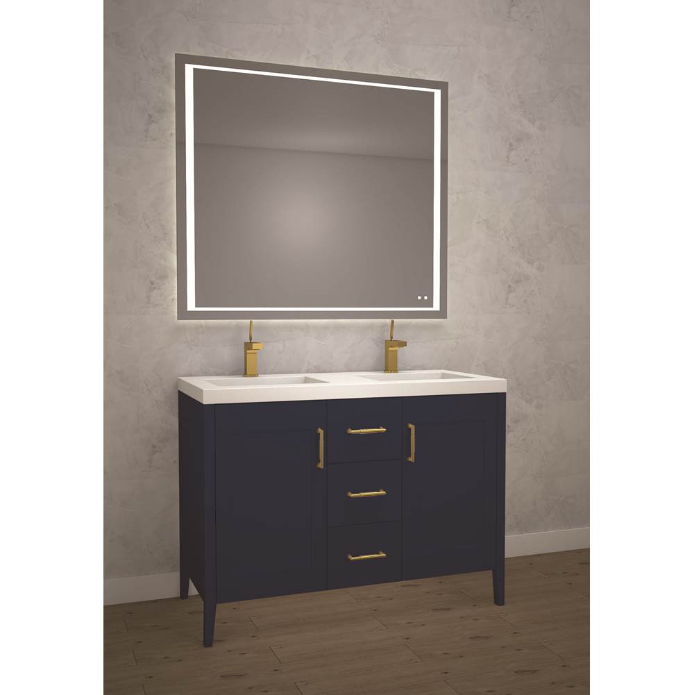 Madeli - Madeli Encore 48D'' Free standing Vanity Sapphire/HW: Matte Black(MB) - Sapphire With Matte Black
