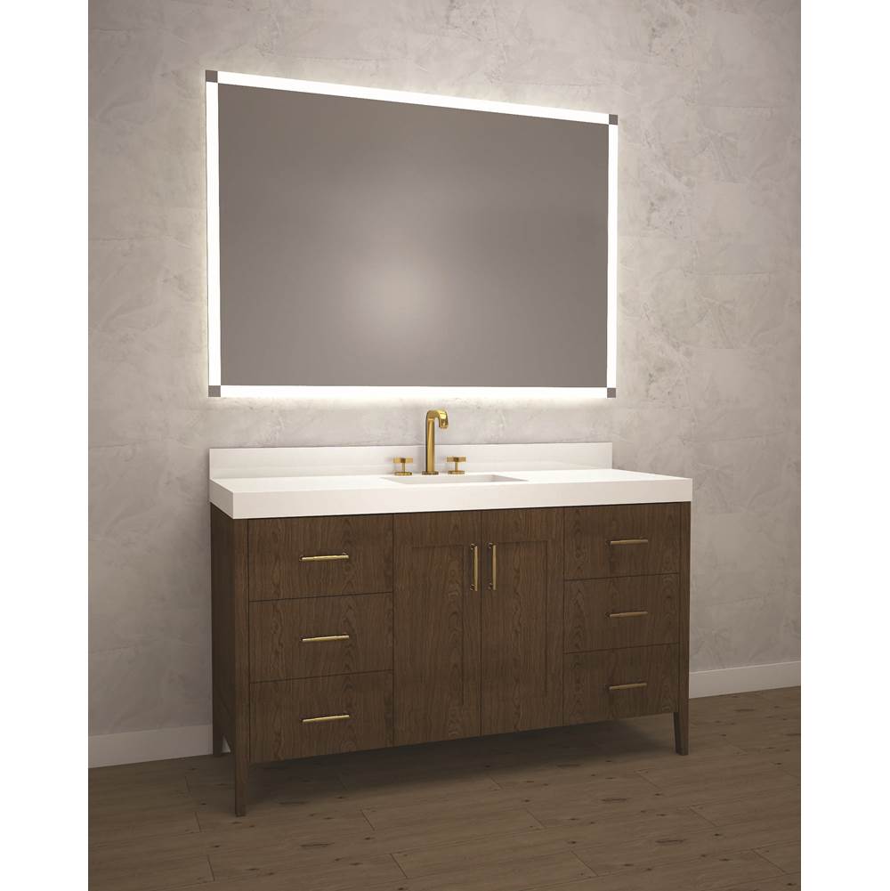 Madeli - Madeli Encore 60C'' Free Standing Vanity Brandy/HW: Matte Black(MB) - Brandy With Matte Black