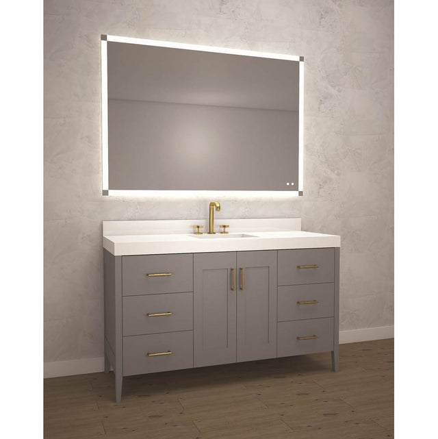 Madeli - Madeli Encore 60C'' Free Standing Vanity Studio Grey/HW: Matte Black(MB) - Studio Gray With Matte Black