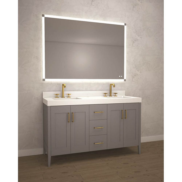 Madeli - Madeli Encore 60D'' Free Standing Vanity Studio Grey/HW: Matte Black(MB) - Studio Gray With Matte Black