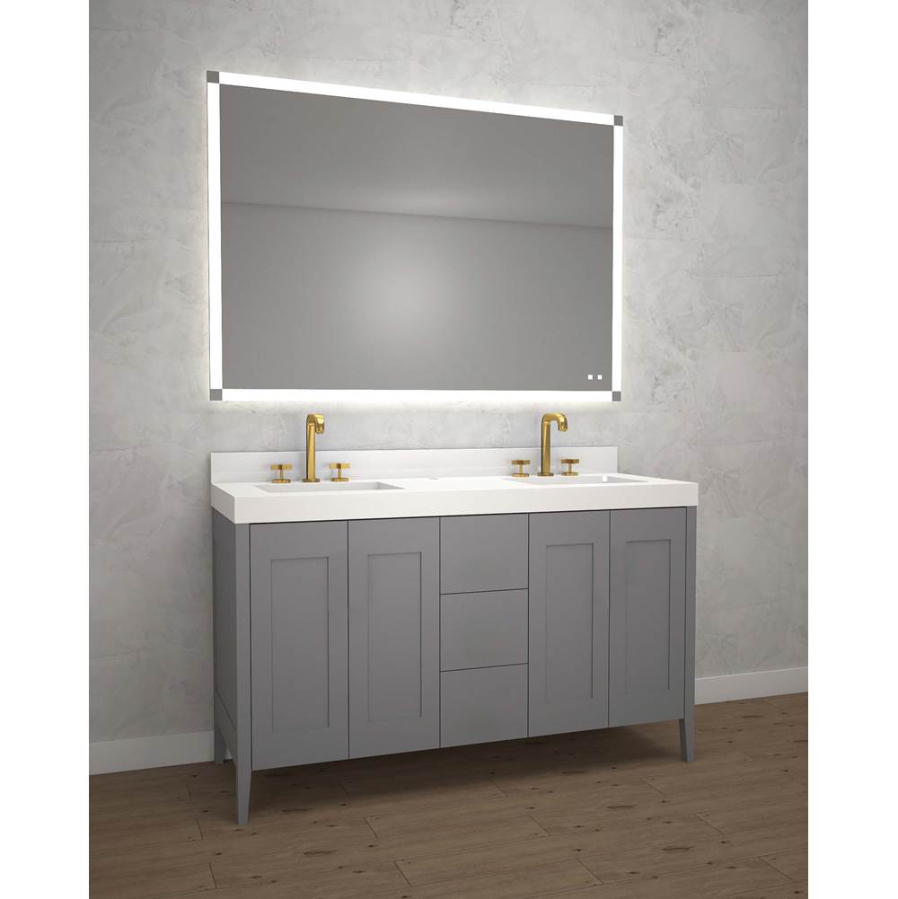 Madeli - Madeli Encore 60D'' Free Standing Vanity Studio Grey - No Handles - Studio Gray