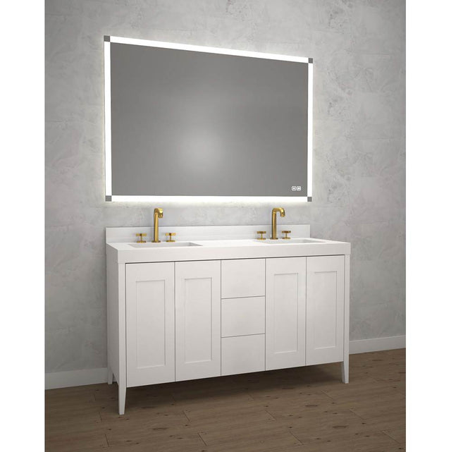 Madeli - Madeli Encore 60D'' Free Standing Vanity White - No Handles - White
