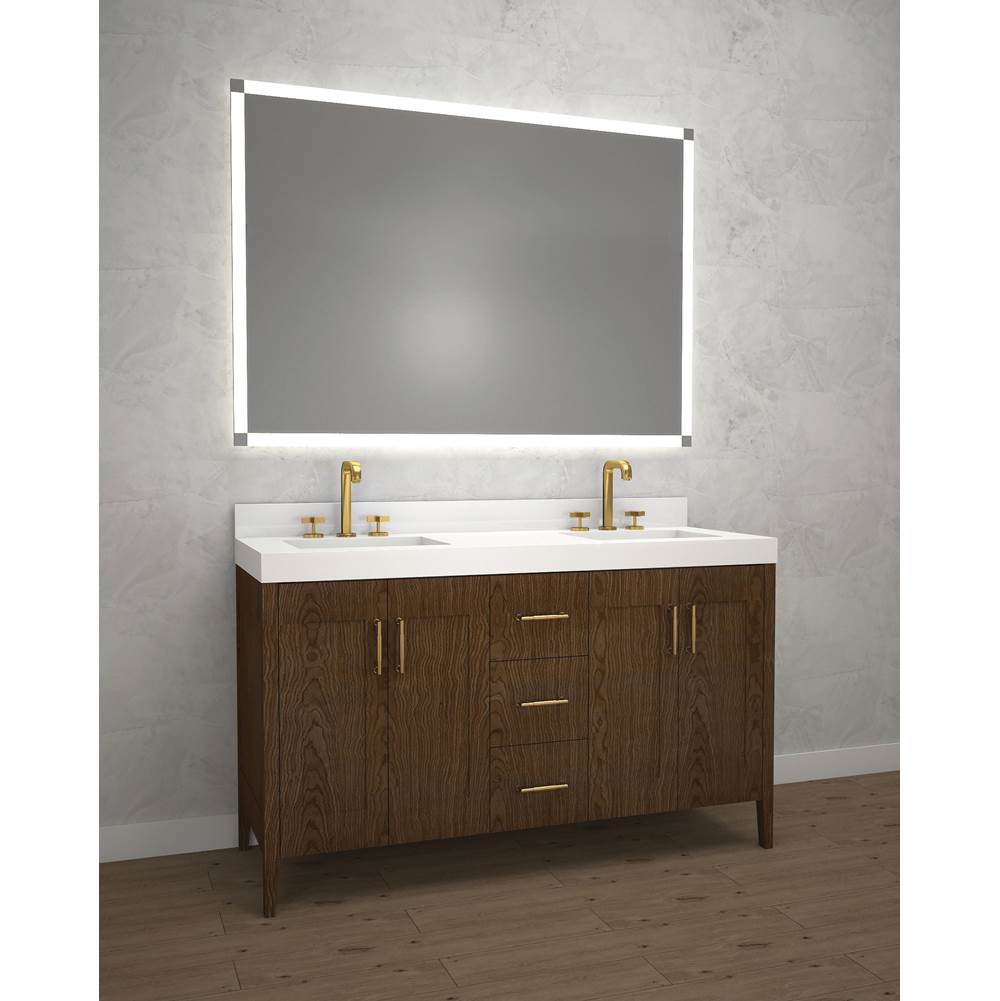 Madeli - Madeli Encore 60D'' Free Standing Vanity Brandy - No Handles - Brandy