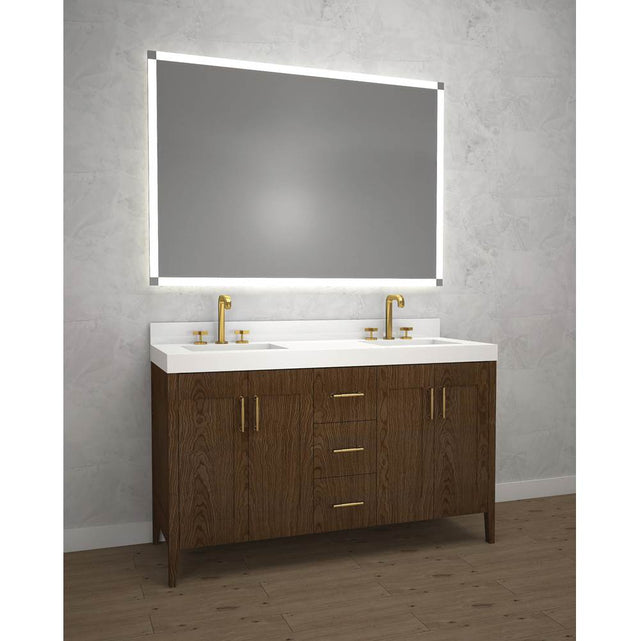 Madeli - Madeli Encore 60D'' Free Standing Vanity Brandy - No Handles - Brandy
