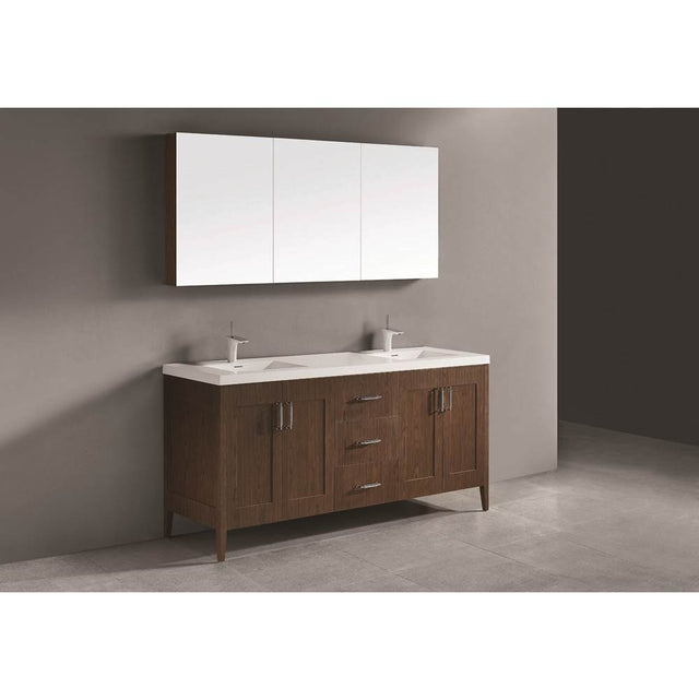 Madeli - Madeli Encore 72'' Free Standing Vanity Brandy/HW: Polished Chrome(PC) - Brandy With Polished Chrome