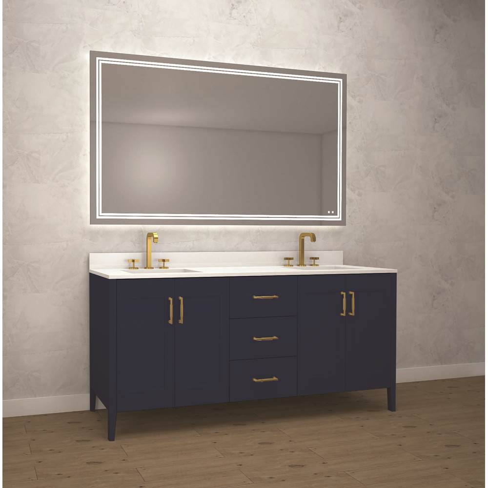 Madeli - Madeli Encore 72'' Free standing Vanity Sapphire/HW: Matte Black(MB) - Sapphire With Matte Black