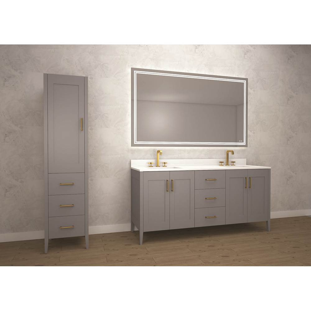 Madeli - Madeli Encore 72'' Free Standing Vanity Studio Grey/HW: Matte Black(MB) - Studio Gray With Matte Black