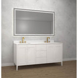 Madeli - Madeli Encore 72'' Free Standing Vanity White - No Handles - White