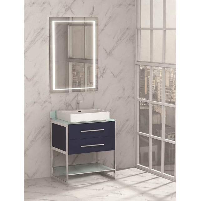 Madeli - Madeli Silhouette 30'' Free Standing Vanity Sapphire/HW: Matte Black(MB) - Sapphire With Matte Black