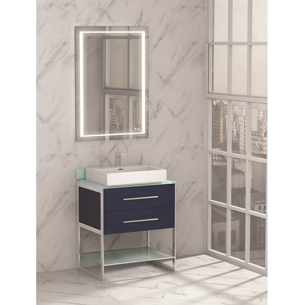 Madeli - Madeli Silhouette 30'' Free Standing Vanity Sapphire/HW: Polished Nickel(PN) - Sapphire With Polished Nickel