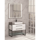 Madeli - Madeli Silhouette 42'' Free Standing Vanity White/HW: Polished Nickel(PN) - White With Polished Nickel