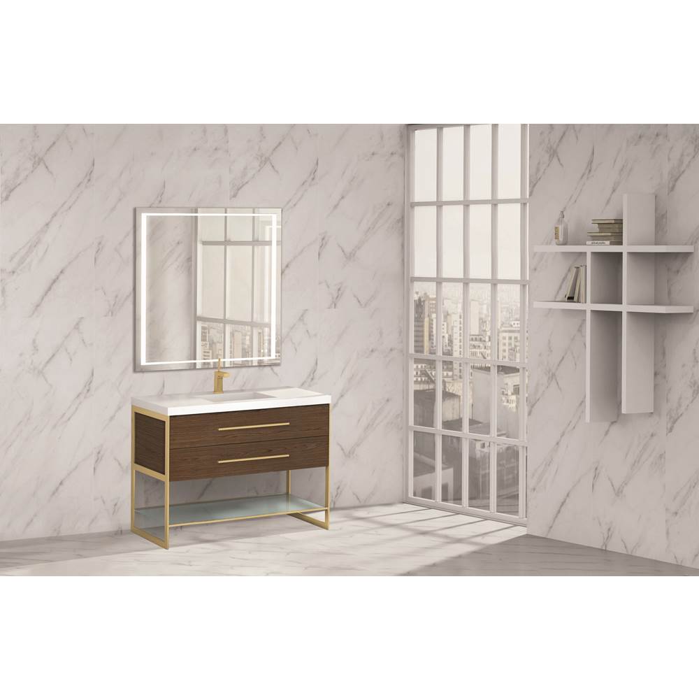 Madeli - Madeli Silhouette 48C'' Free standing Vanity Brandy/HW: Matte Black(MB) - Brandy With Matte Black