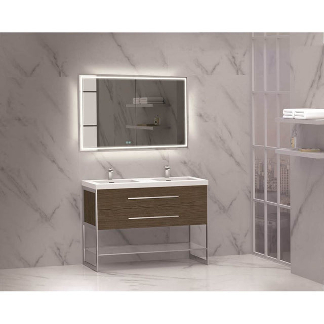 Madeli - Madeli Silhouette 48D'' Free standing Vanity Brandy/HW: Matte Black(MB) - Brandy With Matte Black