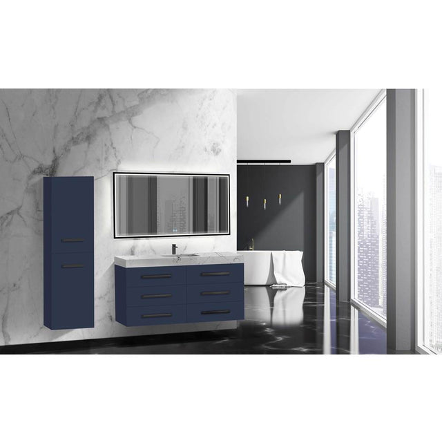 Madeli - Madeli Epic 60C'' Wall hung Vanity Cabinet Sapphire Finish/HW: Matte Black(MB) - Sapphire With Matte Black