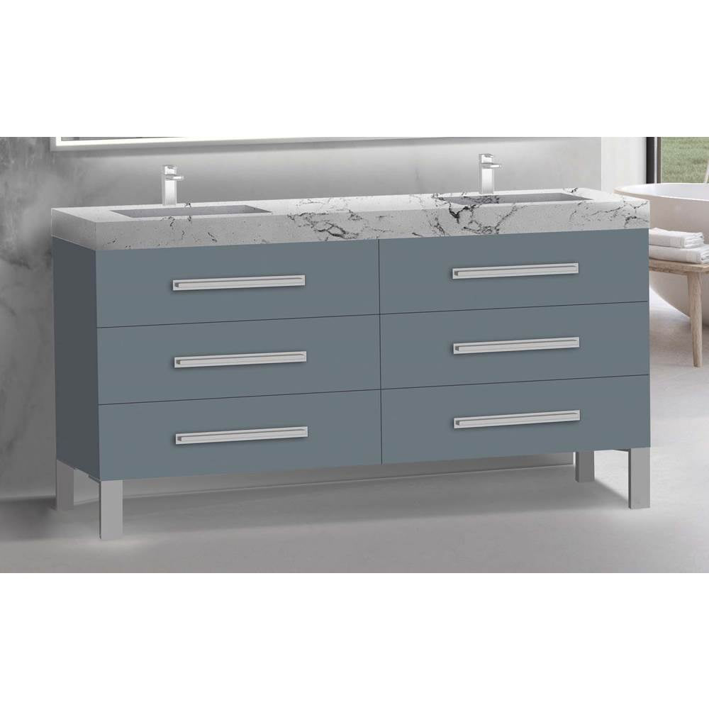 Madeli - Madeli Icon 72'' Free standing Vanity Cabinet in Studio Grey/HW: Polished Chrome(PC) - Studio Gray With Polished Chrome