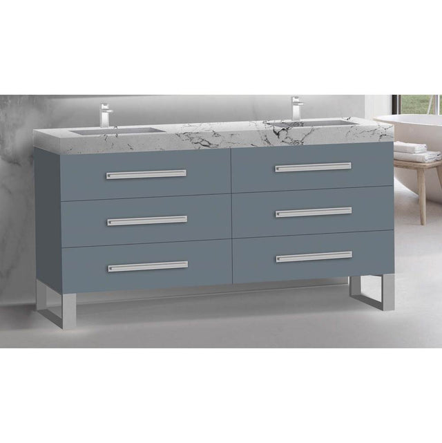 Madeli - Madeli Icon 72'' Free standing Vanity Cabinet in Studio Grey/HW: Matte Black(MB) - Studio Gray With Matte Black