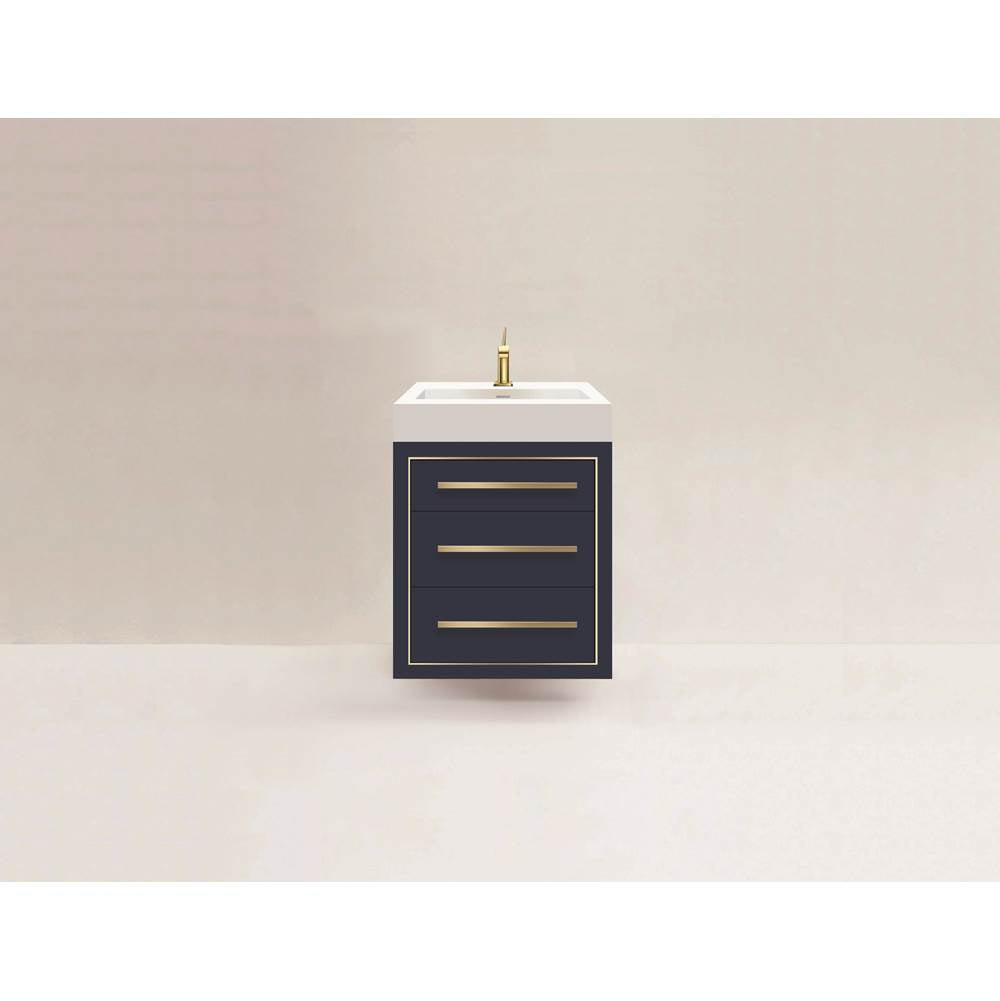 Madeli - Madeli Villa 24'' Wall hung  Vanity Cabinet in Sapphire/HW: Polished Chrome(PC) - Sapphire With Polished Chrome