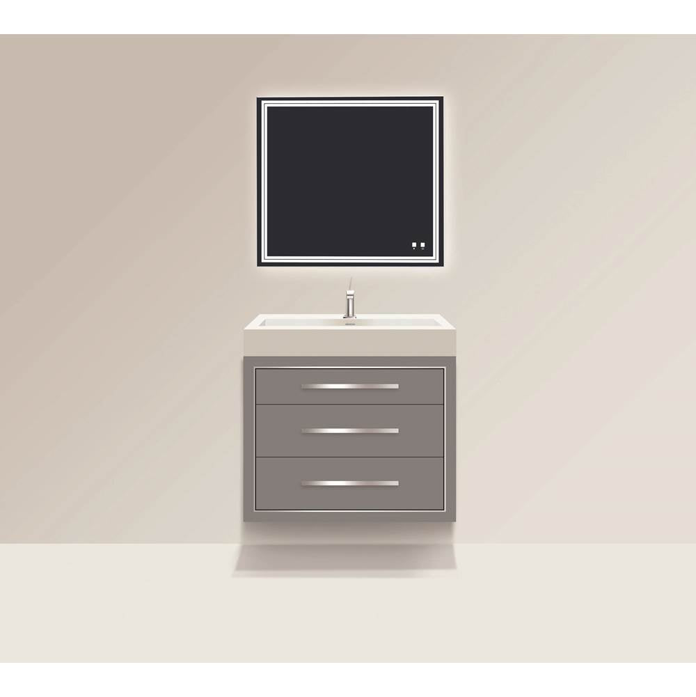 Madeli - Madeli Villa 42'' Wall hung  Vanity Cabinet in Studio Grey/HW: Brushed Nickel(BN) - Studio Gray With Brushed Nickel