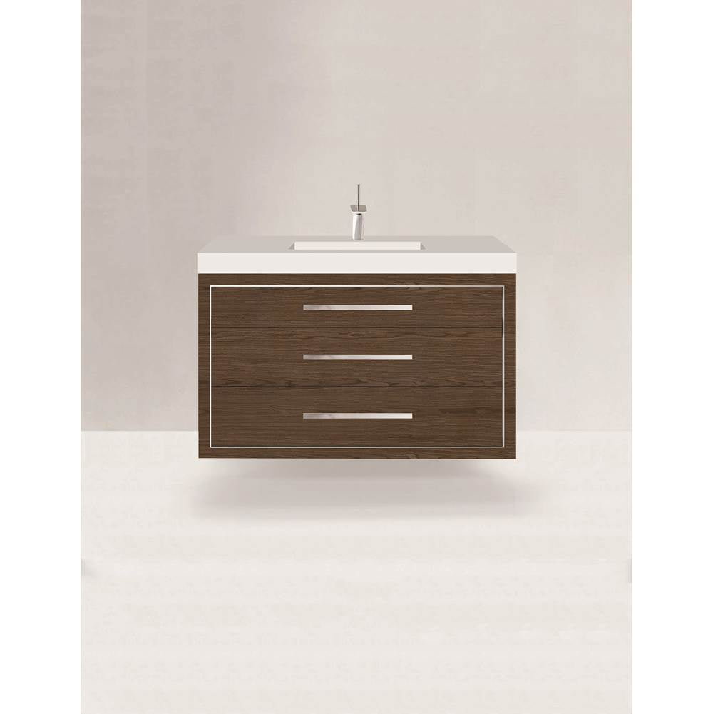 Madeli - Madeli Villa 48C'' Wall hung  Vanity Cabinet in Brandy/HW: Polished Chrome(PC) - Brandy With Polished Chrome