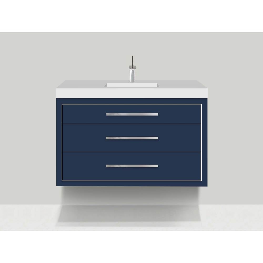 Madeli - Madeli Villa 48C'' Wall hung  Vanity Cabinet in Sapphire/HW: Brushed Nickel(BN) - Sapphire With Brushed Nickel