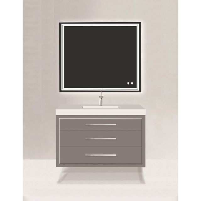 Madeli - Madeli Villa 48C'' Wall hung  Vanity Cabinet in Studio Grey/HW: Matte Black(MB) - Studio Gray With Matte Black