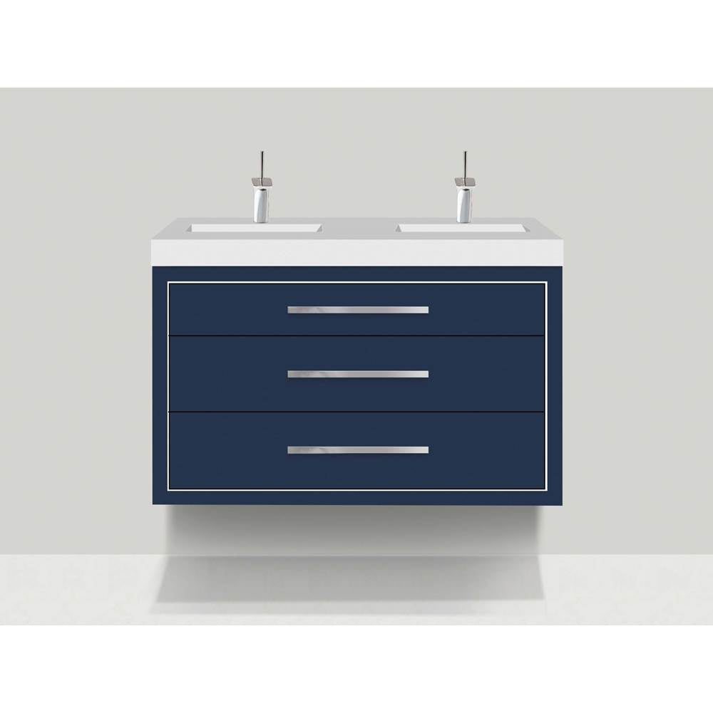 Madeli - Madeli Villa 48C'' Wall hung Vanity Cabinet in Sapphire/HW: Brushed Nickel(BN) - Sapphire With Brushed Nickel
