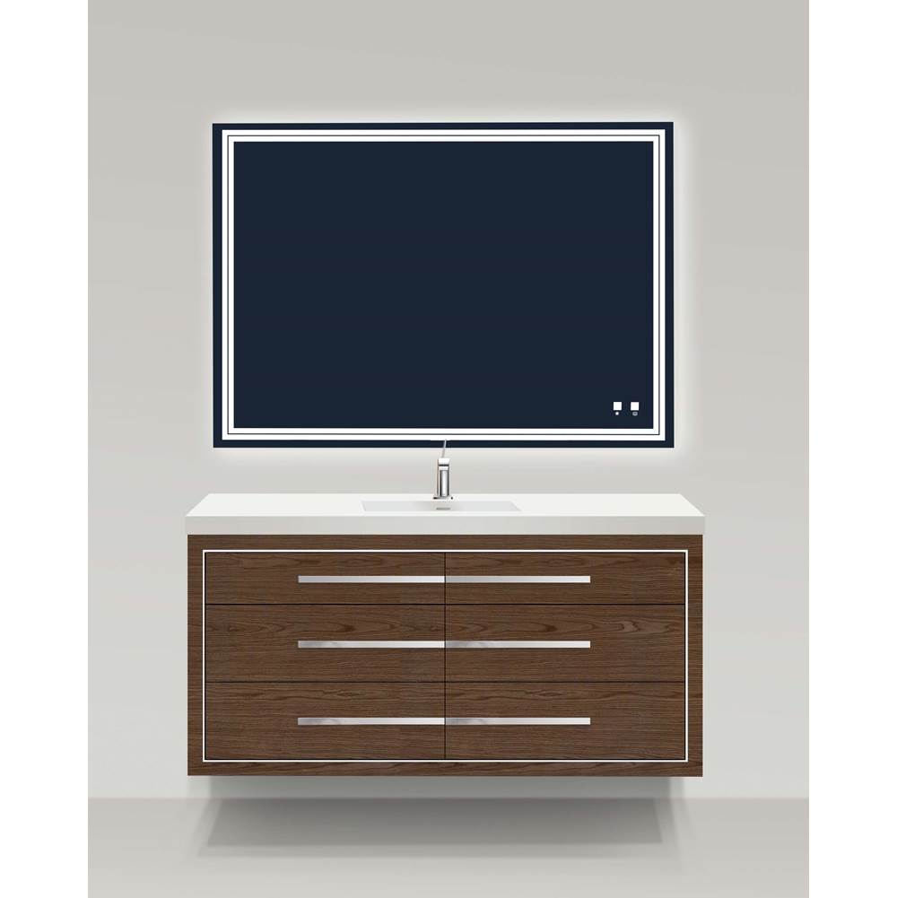 Madeli - Madeli Villa 60C'' Wall hung Vanity Cabinet in Brandy/HW: Matte Black(MB) - Brandy With Matte Black