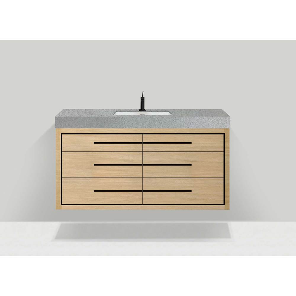 Madeli - Madeli Villa 60C'' Wall hung  Vanity Cabinet in Natural Oak/HW: Brushed Nickel(BN) - Natural Oak With Brushed Nickel