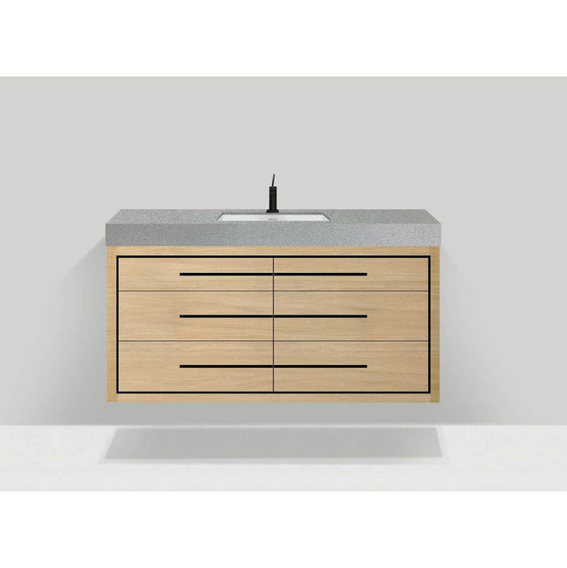 Madeli - Madeli Villa 60C'' Wall hung Vanity Cabinet in Natural Oak/HW: Polished Chrome(PC) - Natural Oak With Polished Chrome