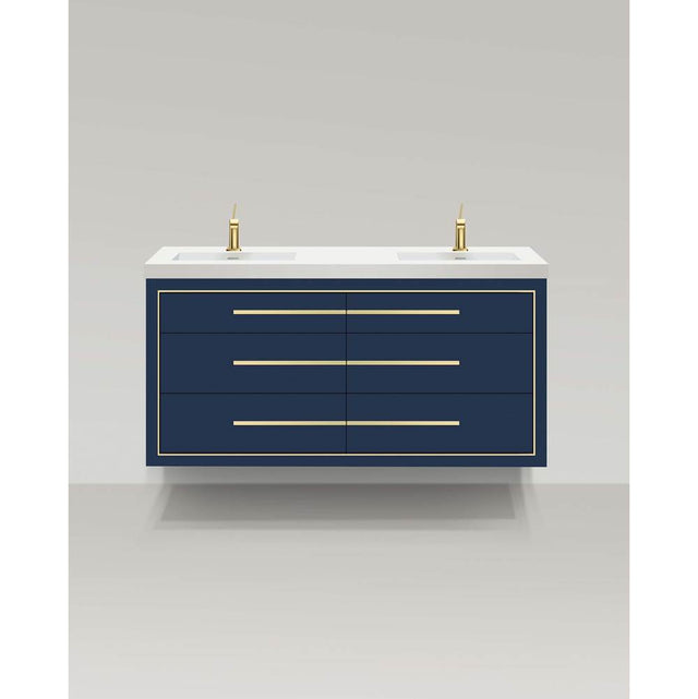 Madeli - Madeli Villa 60D'' Wall hung Vanity Cabinet in Sapphire/HW: Polished Chrome(PC) - Sapphire With Polished Chrome