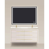 Madeli - Madeli Villa 60D'' Wall hung  Vanity Cabinet White/HW: Black(MB) - White With Matte Black