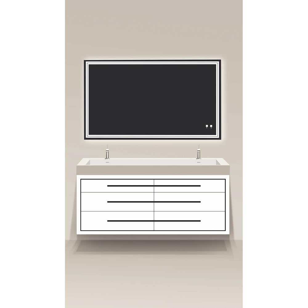 Madeli - Madeli Villa 72'' Wall hung  Vanity Cabinet White/HW: Polished Chrome(PC) - White With Polished Chrome