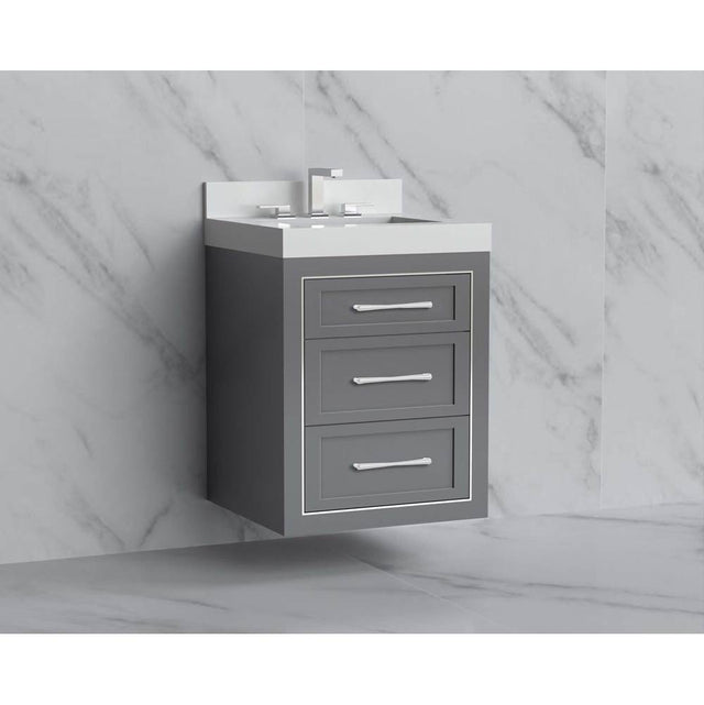 Madeli - Madeli Renaissance 24'' Wall hung Vanity Cabinet in  Studio Grey/HW: Handles Brushed Nickel(BN) - Studio Gray With Brushed Nickel