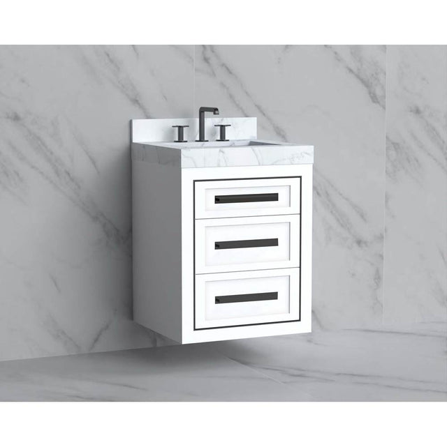 Madeli - Madeli Renaissance 24'' Wall hung Vanity Cabinet in White/HW: Handles Brushed Nickel(BN) - White With Brushed Nickel