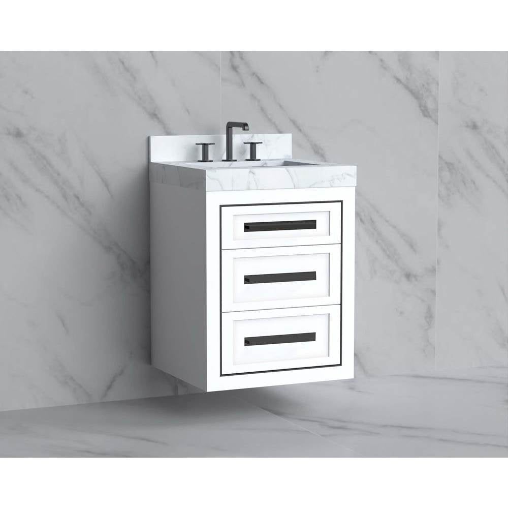 Madeli - Madeli Renaissance 24'' Wall hung Vanity Cabinet in White/HW: Handles Polished Chrome(PC) - White With Polished Chrome
