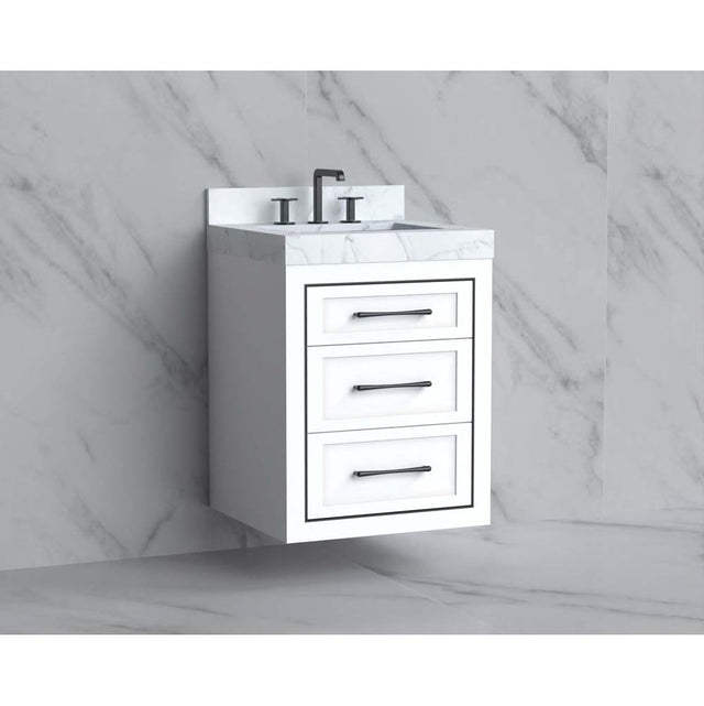 Madeli - Madeli Renaissance 24'' Wall hung Vanity Cabinet in White/HW: Handles Polished Chrome(PC) - White With Polished Chrome