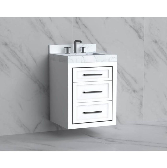 Madeli - Madeli Renaissance 24'' Wall hung Vanity Cabinet in White/HW: Handles Polished Chrome(PC) - White With Polished Chrome