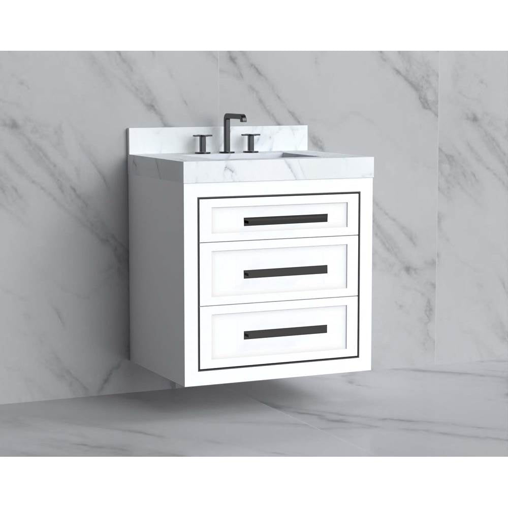 Madeli - Madeli Renaissance 30'' Wall hung Vanity Cabinet in White/HW: Handles Polished Chrome(PC) - White With Polished Chrome