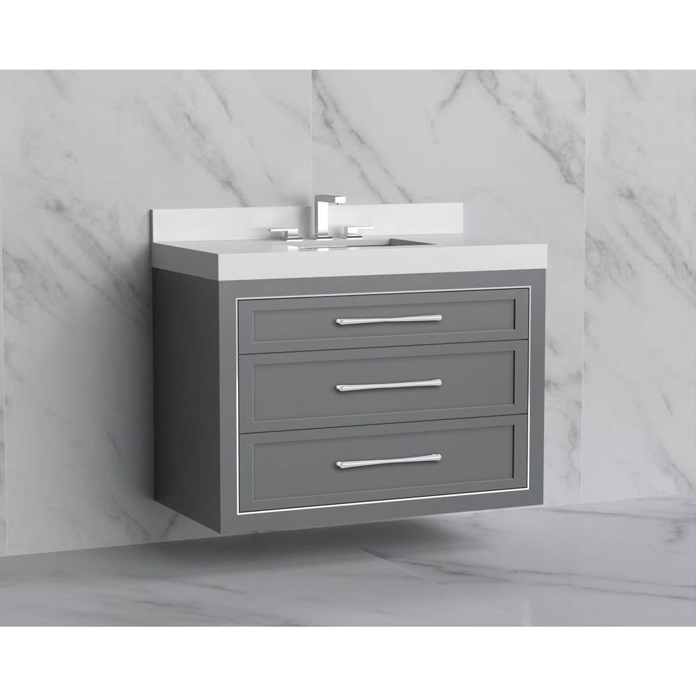 Madeli - Madeli Renaissance 36'' Wall hung Vanity Cabinet in Studio Grey/HW: Handles Matte Black(MB) - Studio Gray With Matte Black