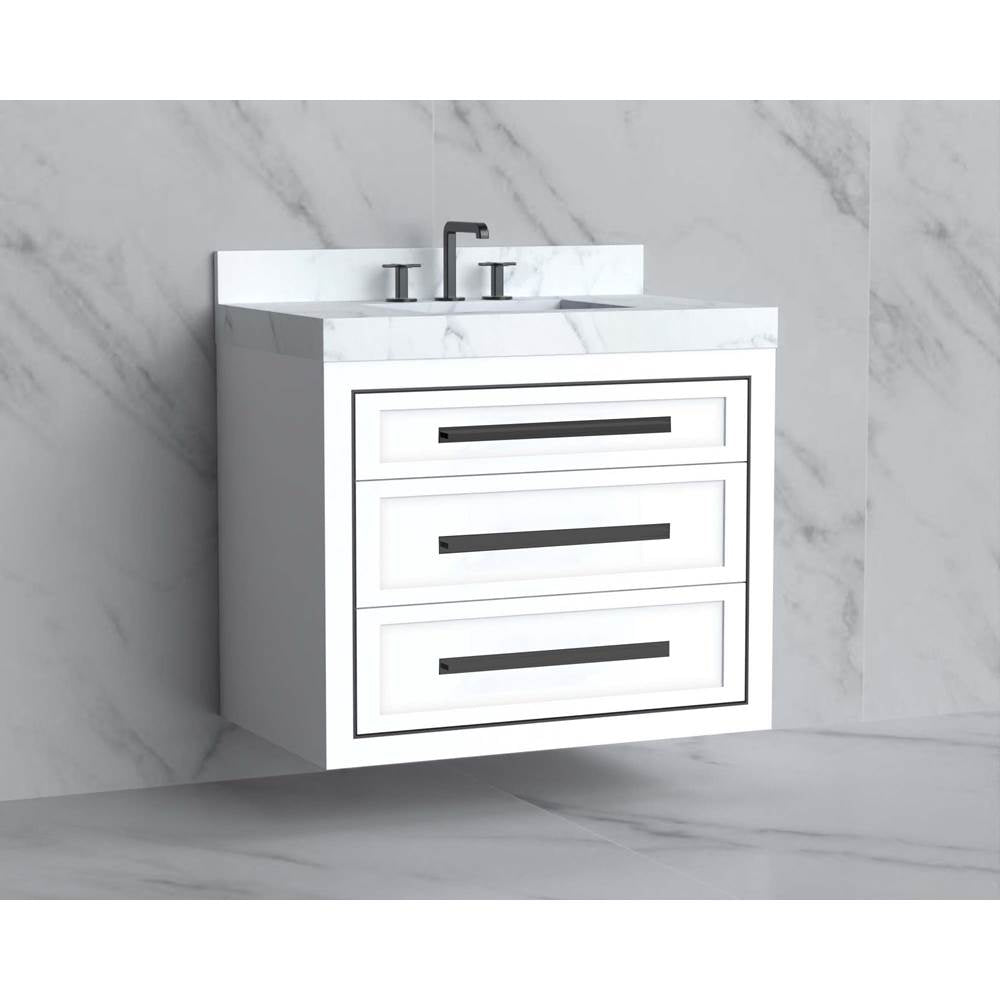 Madeli - Madeli Renaissance 36'' Wall hung Vanity Cabinet in White/HW: Handles Polished Chrome(PC) - White With Polished Chrome