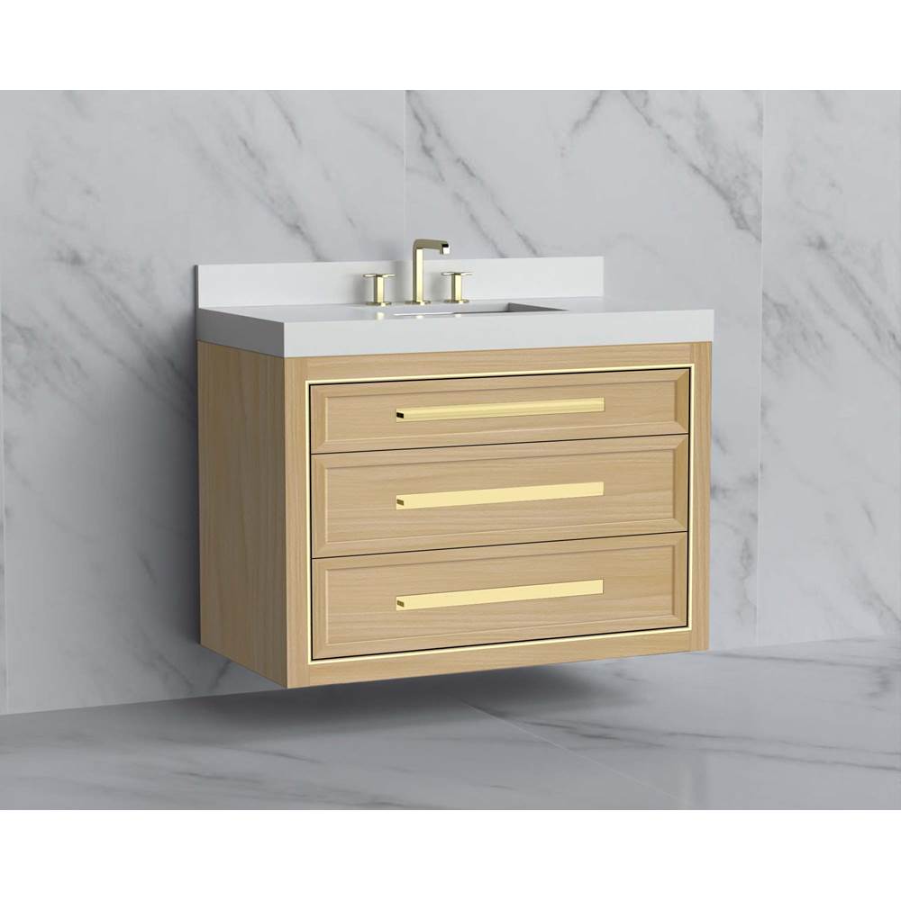 Madeli - Madeli Renaissance 42'' Wall hung Vanity Cabinet in Natural Oak/HW: Handles Brushed Nickel(BN) - Natural Oak With Brushed Nickel