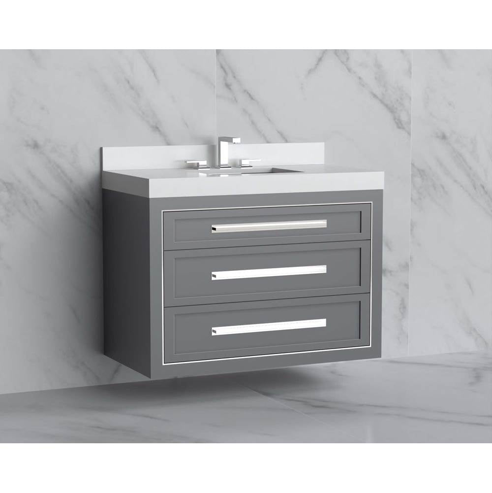 Madeli - Madeli Renaissance 42'' Wall hung Vanity Cabinet in Studio Grey/HW: Handles Polished Chrome(PC) - Studio Gray With Polished Chrome