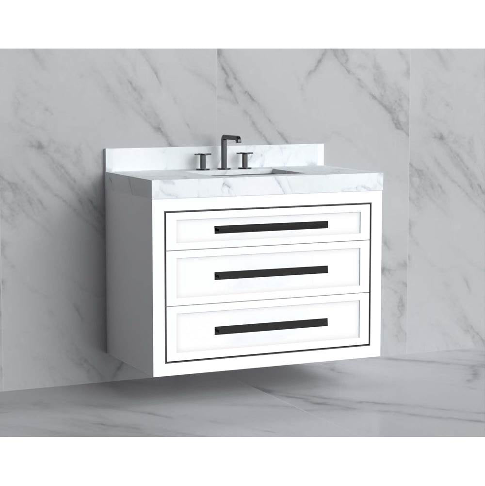 Madeli - Madeli Renaissance 42'' Wall hung Vanity Cabinet in White/HW: Handles Matte Black(MB) - White With Matte Black