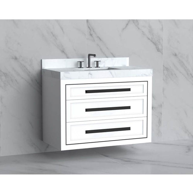 Madeli - Madeli Renaissance 42'' Wall hung Vanity Cabinet in White/HW: Handles Polished Chrome(PC) - White With Polished Chrome