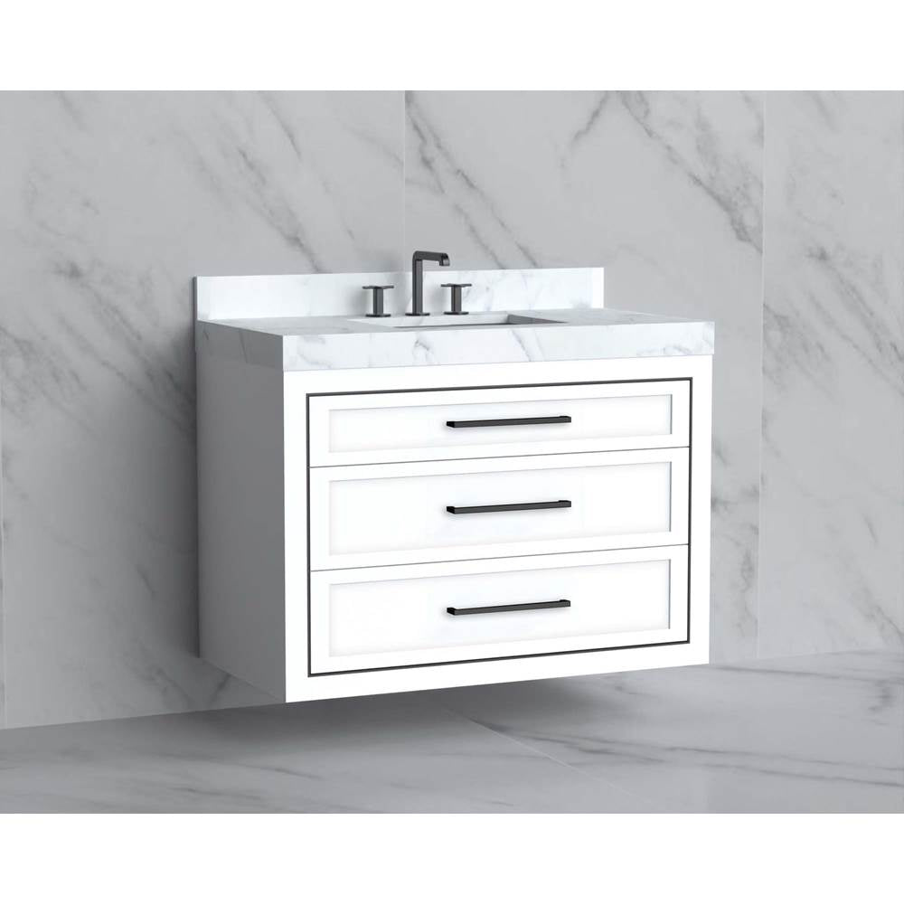 Madeli - Madeli Renaissance 42'' Wall hung Vanity Cabinet in White/HW: Handles Polished Chrome(PC) - White With Polished Chrome